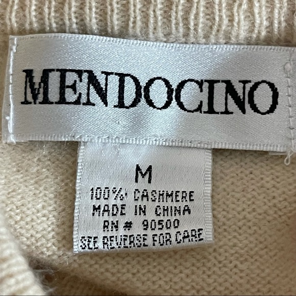 MENDOCINO 100% Cashmere Mock Turtleneck Sweater M - Picture 9 of 9